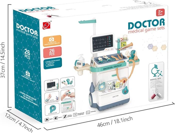 Игровой набор Доктора стол-тележка 660-90