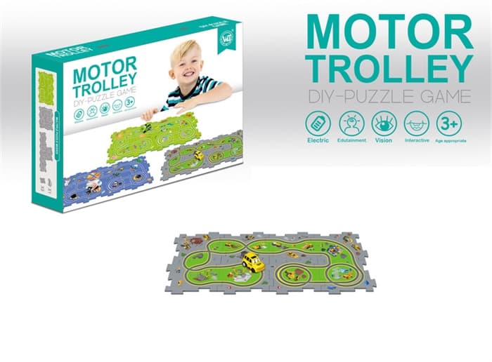 Интерактивный трек-пазл Motor Trolley с автоматической машинкой